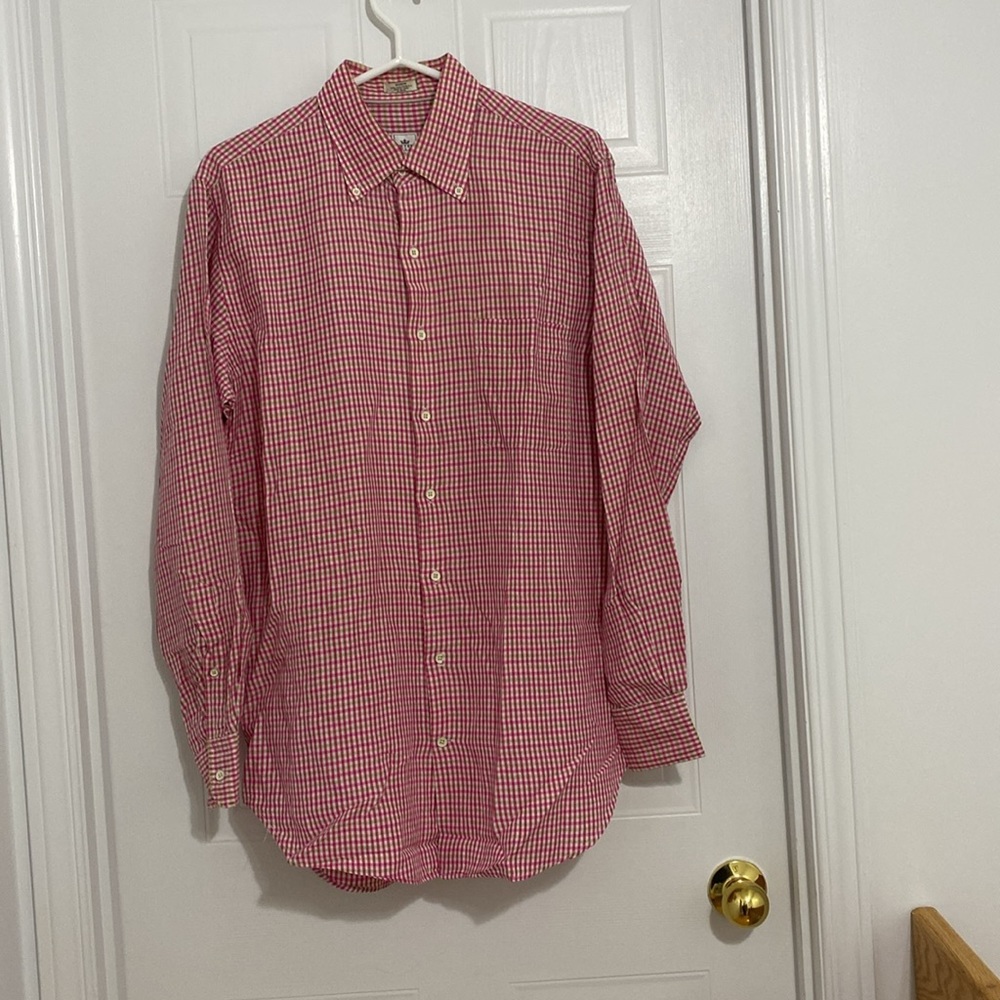 Peter Millar Long Sleeve Button Up Shirt Check Size Medium ( 81 A )